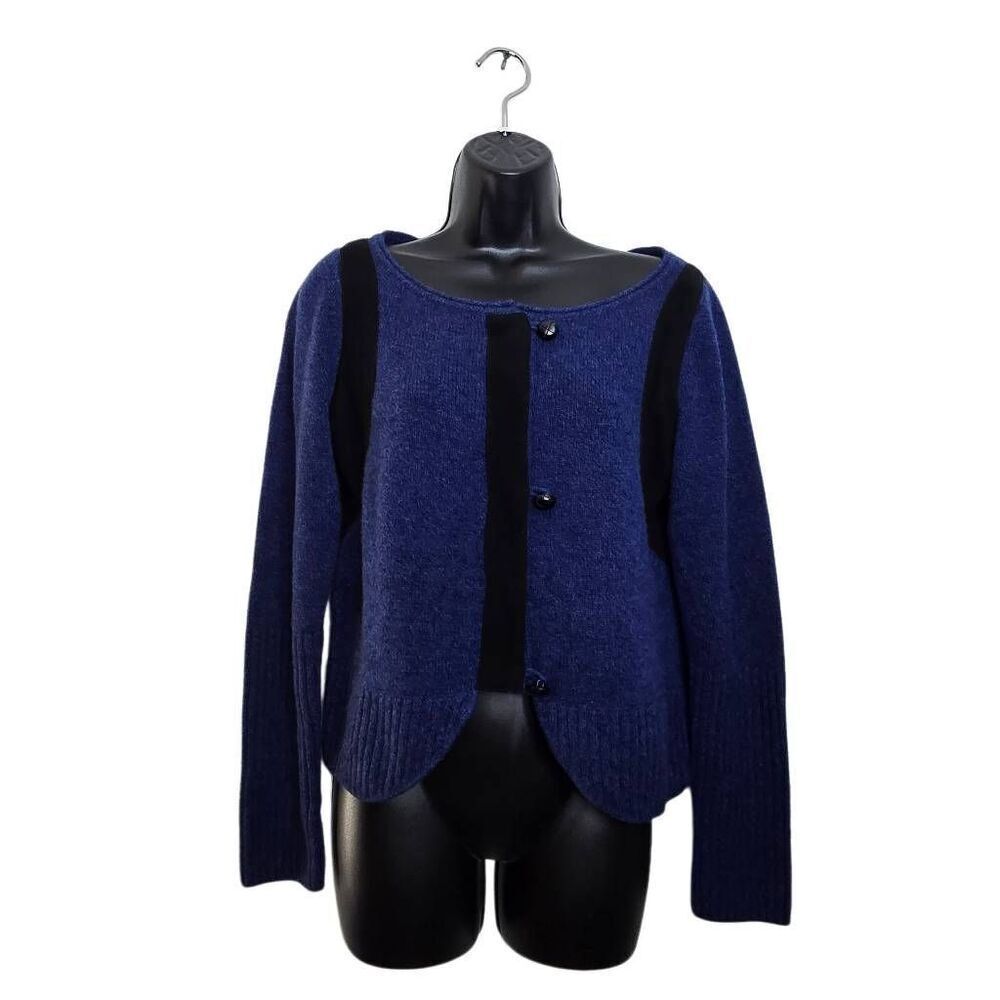 Ainsley Cardigan Size Small 100% Cashmere Button Leather Detail